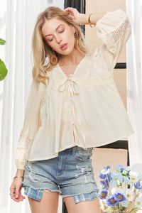The Laramie Eyelet Peasant Blouse – Ivory