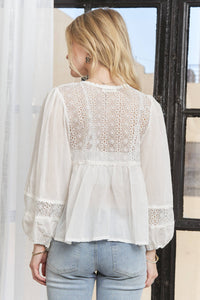 The Laramie Eyelet Peasant Blouse – Ivory