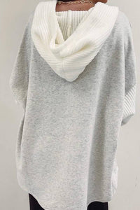 The Lennon Knit Sleeve Hooded Button-Up – Heather Gray