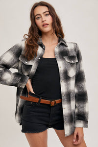 Dakota Plaid Flannel Shacket with Pockets – Brown Cream & Rust Ivory
