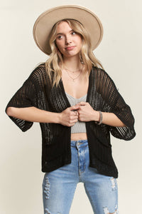 Ina Fishnet Short Sleeve Cardigan