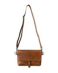 Rustic Wanderer: Genuine Crazy Horse Leather Crossbody Bag – Versatile Travel & Everyday Essential