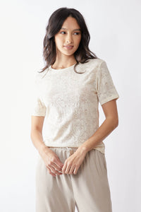 Willow Stretch Lace Short Sleeve Top | Floral Power Mesh Tee