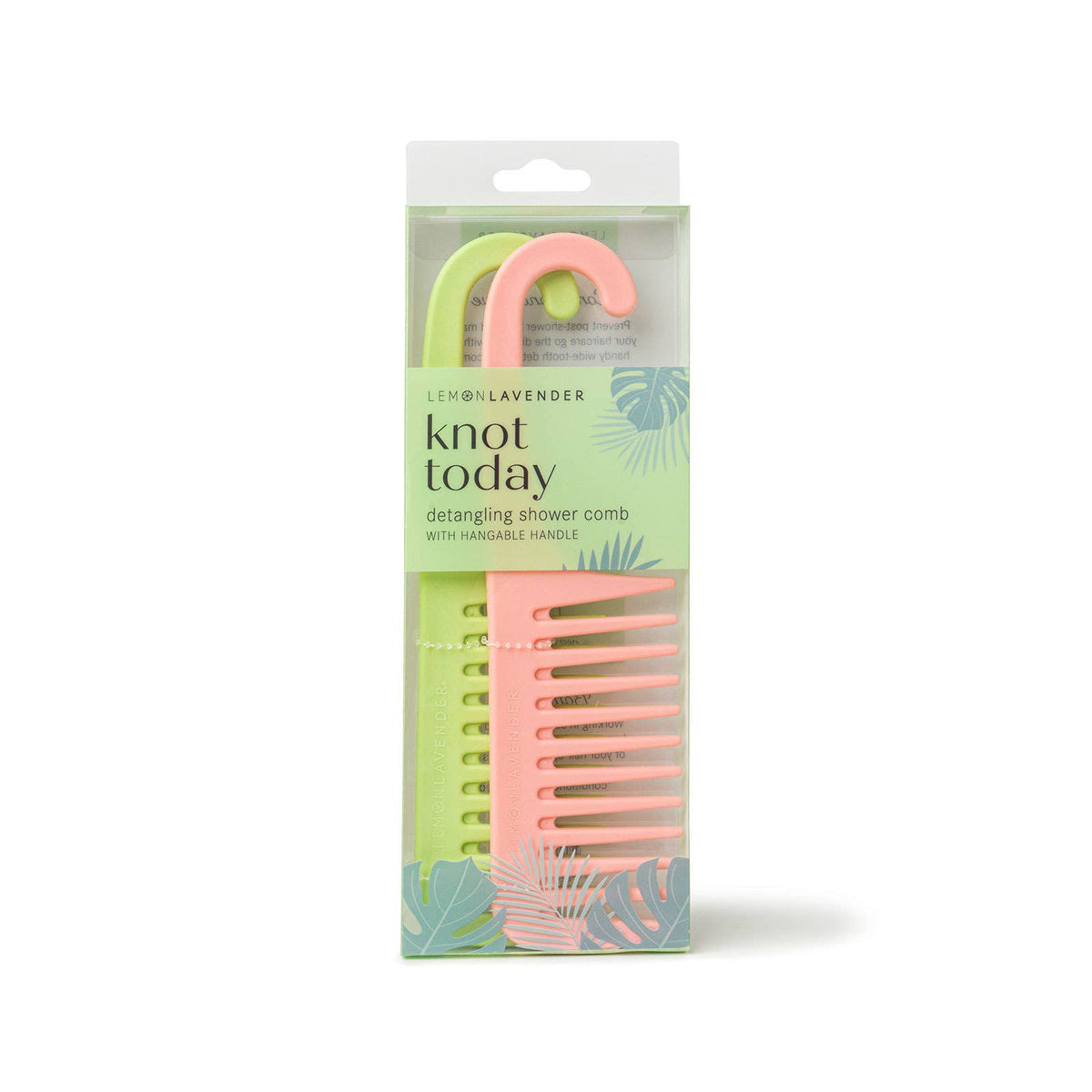 Lemon Lavender Knot Today Detangling Shower Comb | Gentle, Hangable Haircare Essential