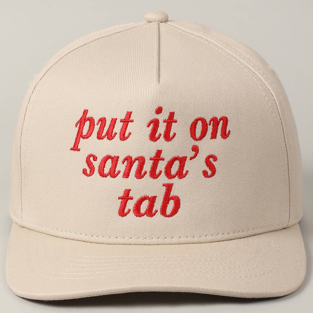 “Put It On Santa’s Tab” Embroidered Holiday Hat – Trucker Style Snapback
