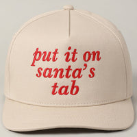 “Put It On Santa’s Tab” Embroidered Holiday Hat – Trucker Style Snapback