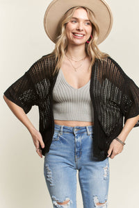 Ina Fishnet Short Sleeve Cardigan