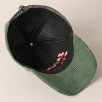 Santa’s Favorite Corduroy Embroidered Hat – Holiday Edition (Green or Pink)