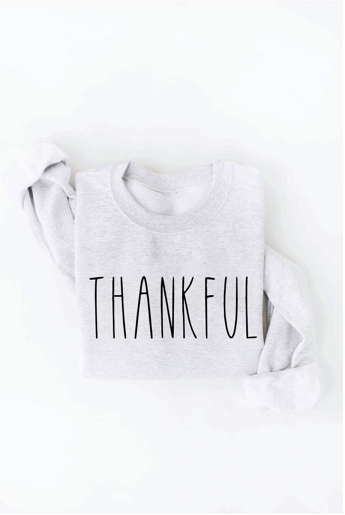 Thankful Graphic Sweatshirt – Autumn Leaf Cozy Fleece Pullover Crewneck for Women
