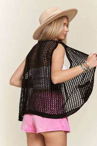 Randi Button Down Crochet Vest Top