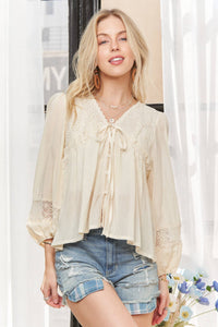 The Laramie Eyelet Peasant Blouse – Ivory
