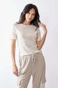 Willow Stretch Lace Short Sleeve Top | Floral Power Mesh Tee