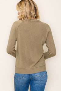 Rosalie Raglan Crewneck Pullover Sweater – Women’s Casual Knit Long Sleeve Top