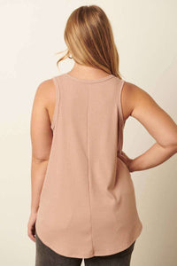 The Rylie Plus Ribbed Tank – Curved Hem Sleeveless Knit (XL-2X)