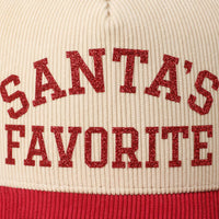 Santa’s Favorite Glitter Corduroy Hat – Red & Black Holiday Edition