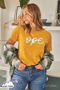 Ope Puff Graphic T-Shirt – Midwest Puff Print Tee in Forest Green