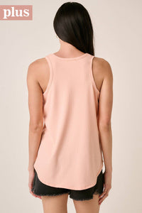 The Rylie Plus Ribbed Tank – Curved Hem Sleeveless Knit (XL-2X)