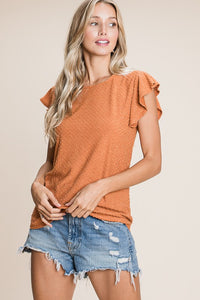 Ruby Swiss Dot Blouse- Pumpkin