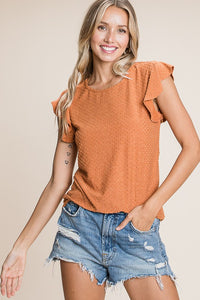 Ruby Swiss Dot Blouse- Pumpkin