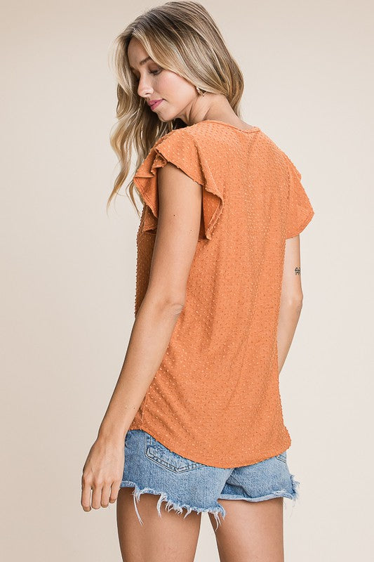 Ruby Swiss Dot Blouse- Pumpkin