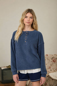 Take It Easy Henley Knit Top