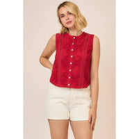 The Isla Lace Button Tank