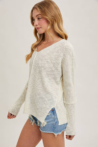 The Laramie Sheer V-Neck Knit Sweater – Lightweight Layering Pullover, Loose Fit Women’s Knitwear