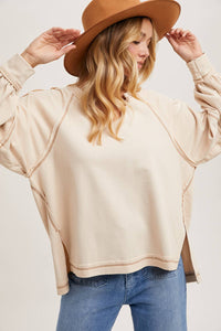 Terri Oversized Long Sleeve Stop: Oatmeal