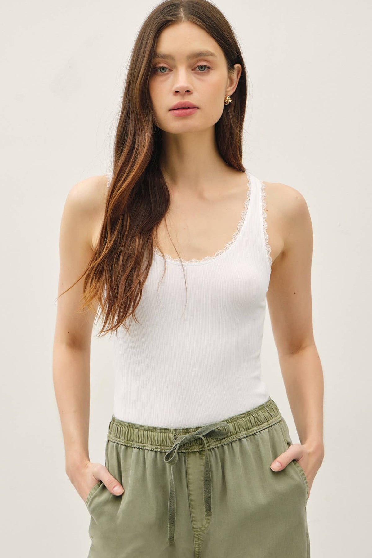 The Clara Lace Trim Knit Tank