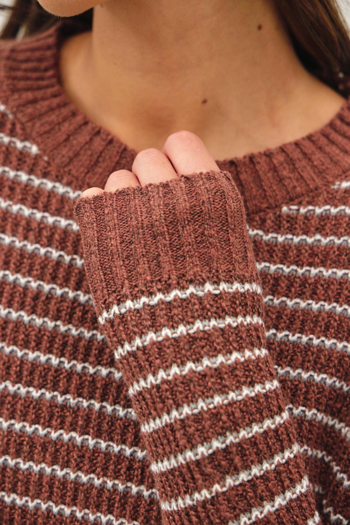 The Fine Line Stripe Sweater: Navy