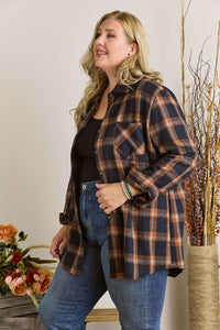 Emmersyn Plus Size Plaid Button-Down Shacket