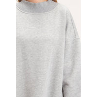 Enzyme Washed Mock Neck Sweatshirt: H.GRAY / S-M-L(2-2-2)