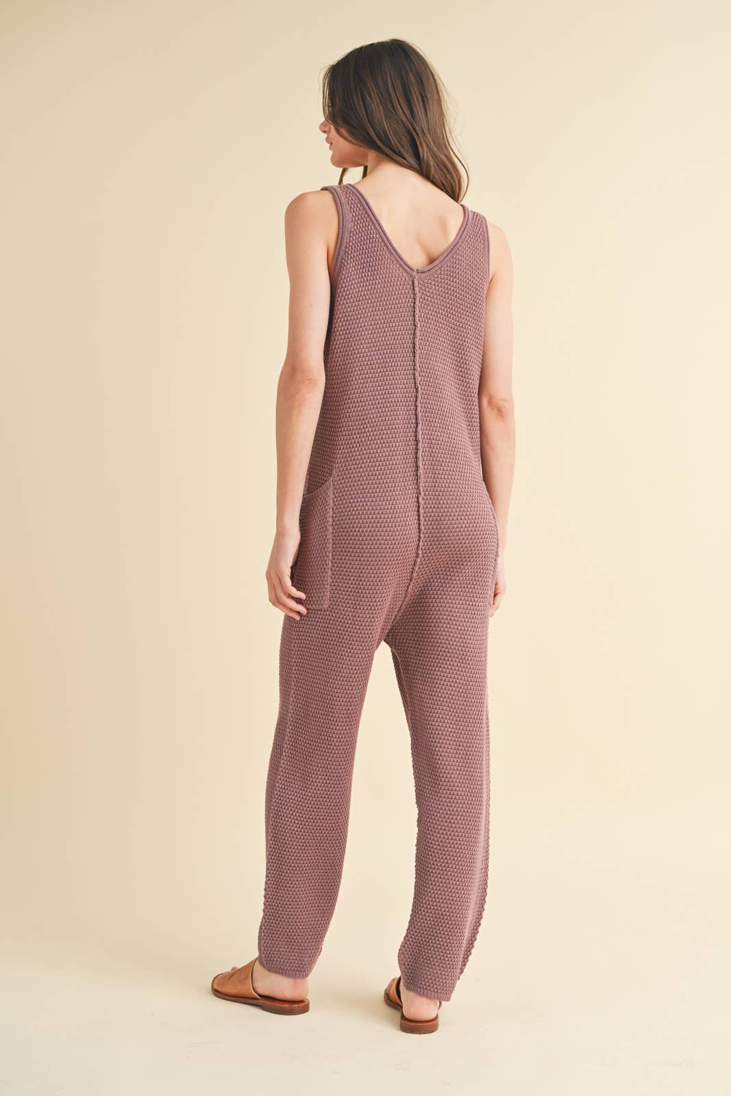 Olivia Sweater Jumpsuit: Red Bean