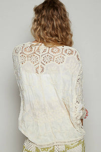 Sadie Crochet Cardigan: Natural