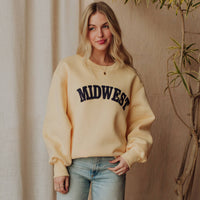 The Sunny Midwest Sweatshirt: Yellow/Navy