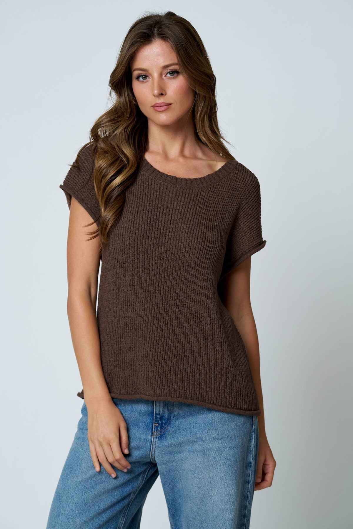 Rolled Edge Sweater Tee