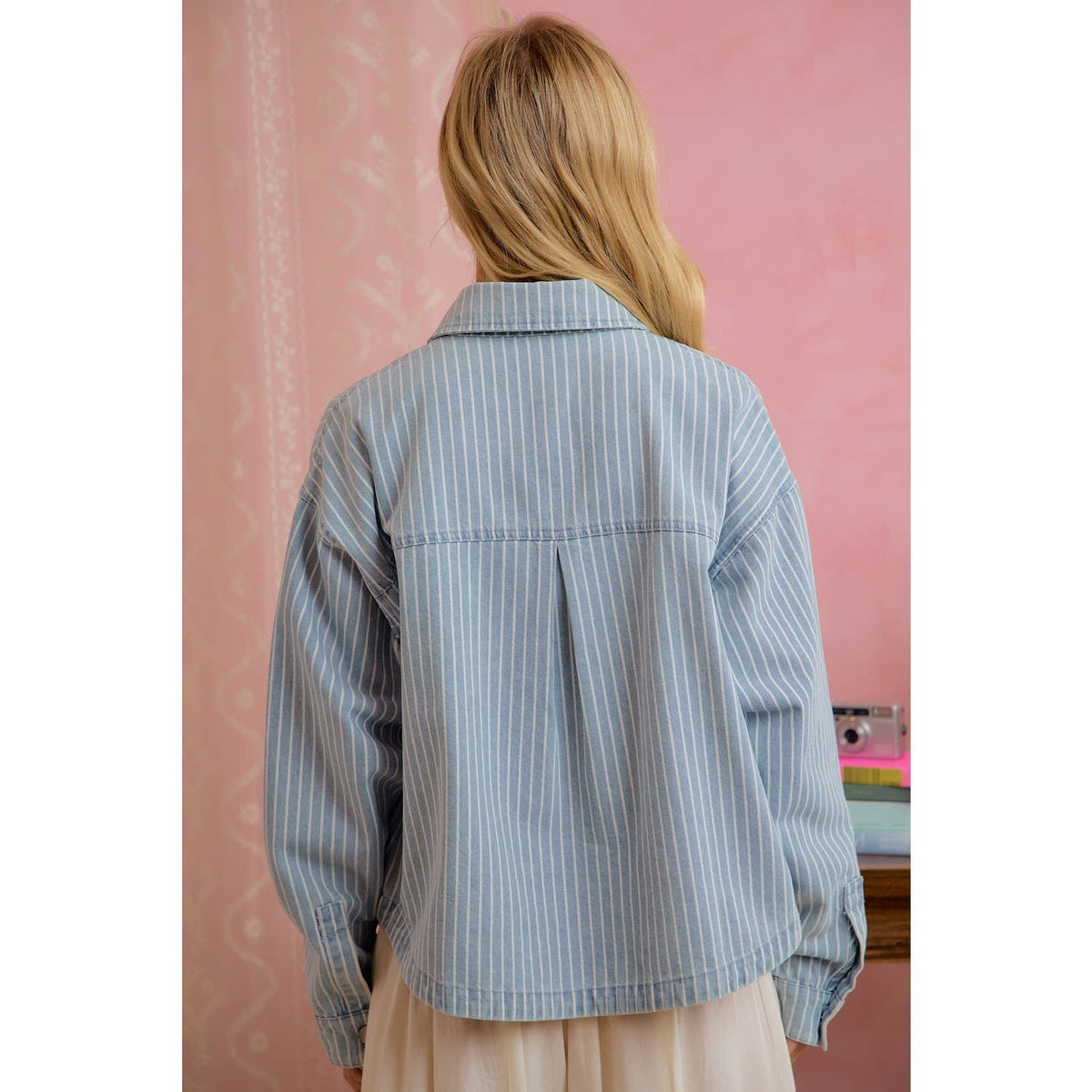 Blue Skies Ahead Striped Shacket