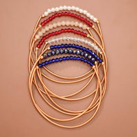 Patriotic Boho Layered Guitar String Bracelet Set