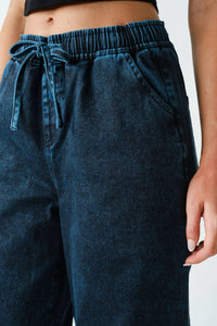Off Duty Denim Pull-On Pants: Charcoal