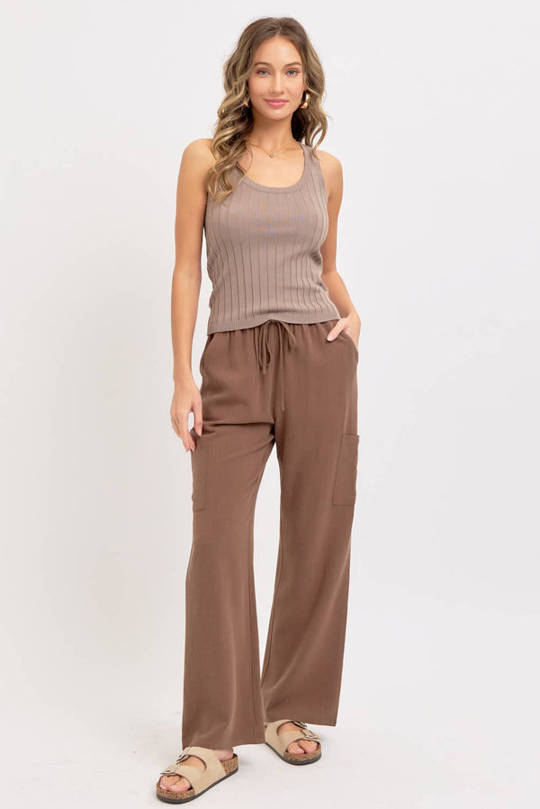 The Cocoa Linen Blend Pull-On Pants