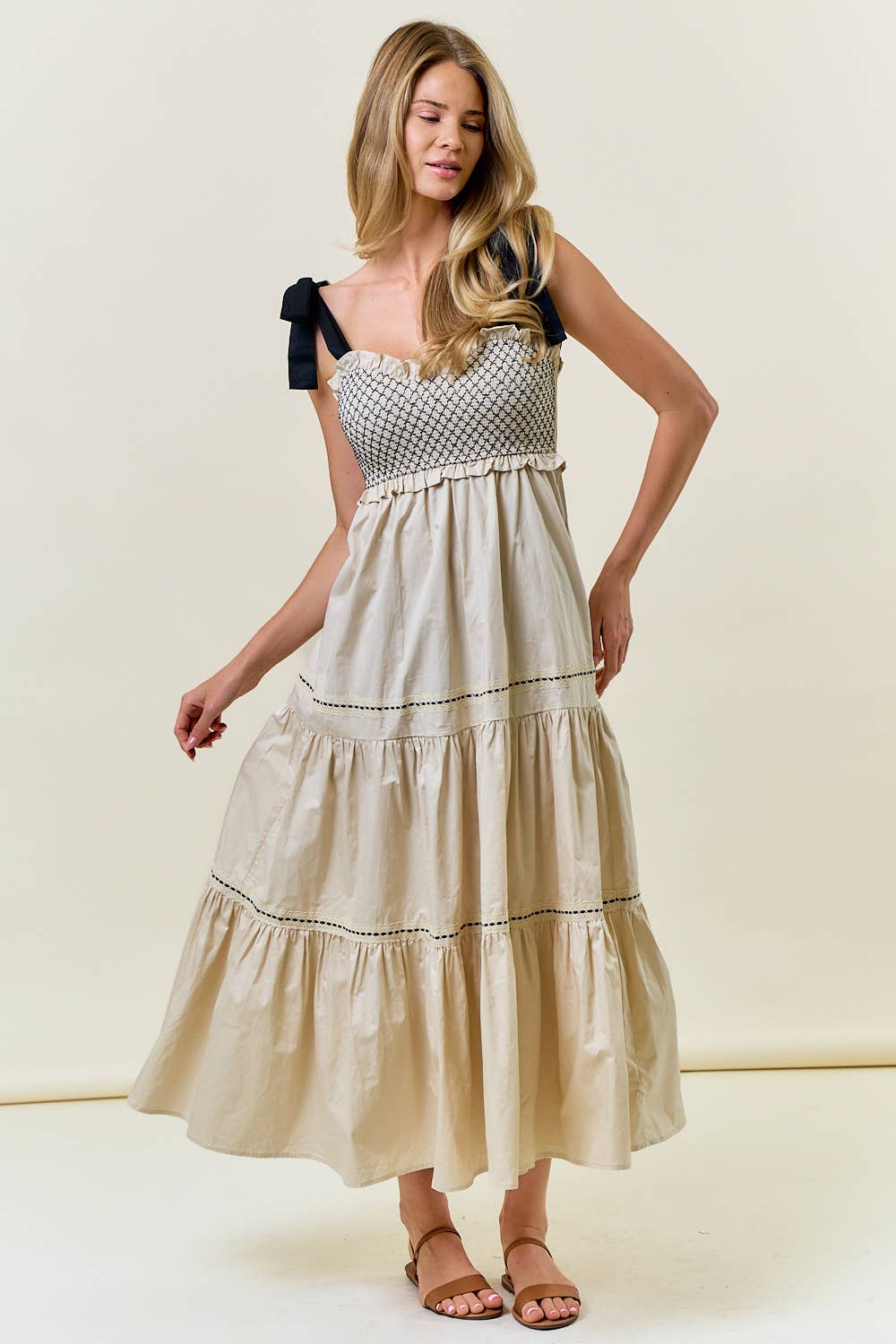 The Magnolia Smocked Maxi Dress: Ivory