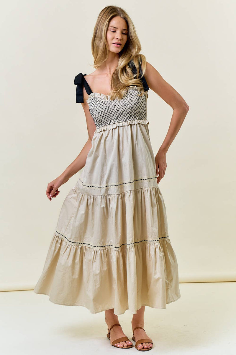 The Magnolia Smocked Maxi Dress: Ivory