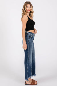 The Sylvie High Rise Vintage Wide Leg Jeans – Frayed Hem Comfort Stretch Denim