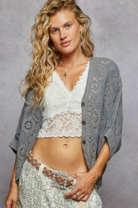 Sadie Crochet Cardigan: Natural