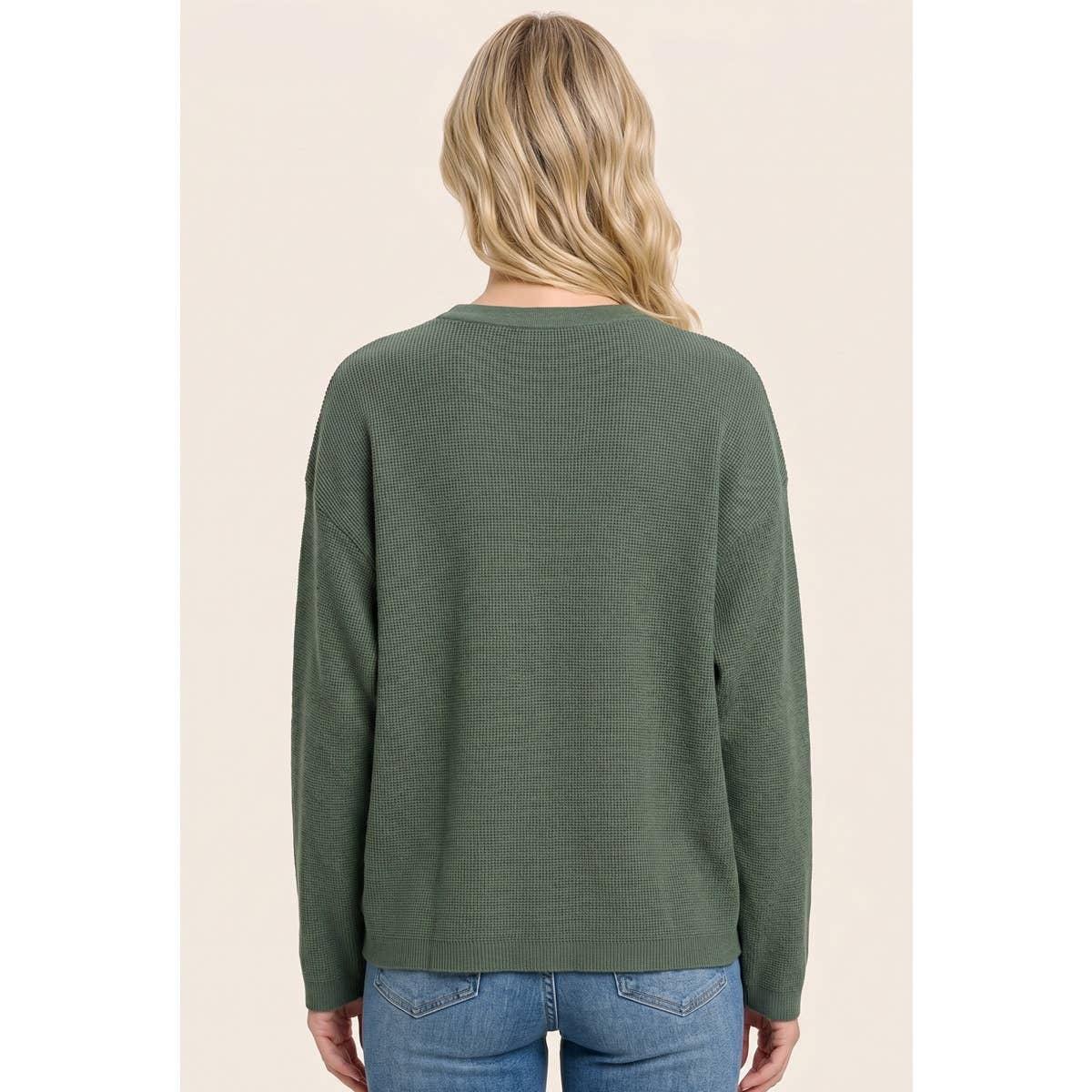 The Weekday Waffle Sweater: Olive