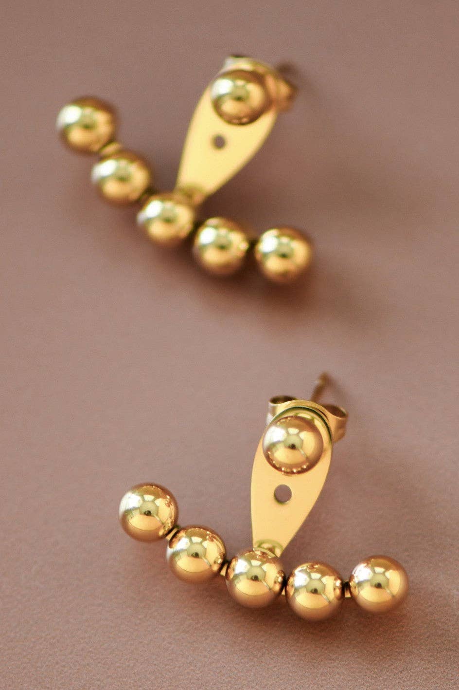 The Valen Gold Ear Jacket Earrings – 18K Gold Dipped Waterproof Stainless Steel Earrings