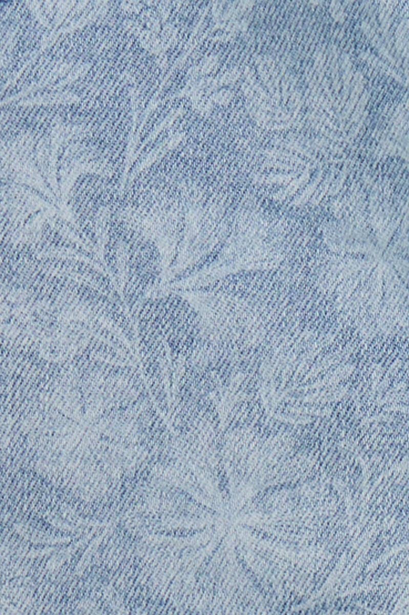 KanCan Wildflower Denim Shorts:  Light Wash