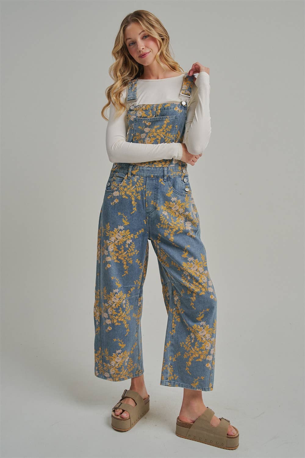 The Golden Hour Floral Denim Overalls