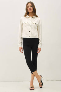 The Calla Cropped Jacket – Tencel Linen Cotton Blend Lightweight Utility Jacket
