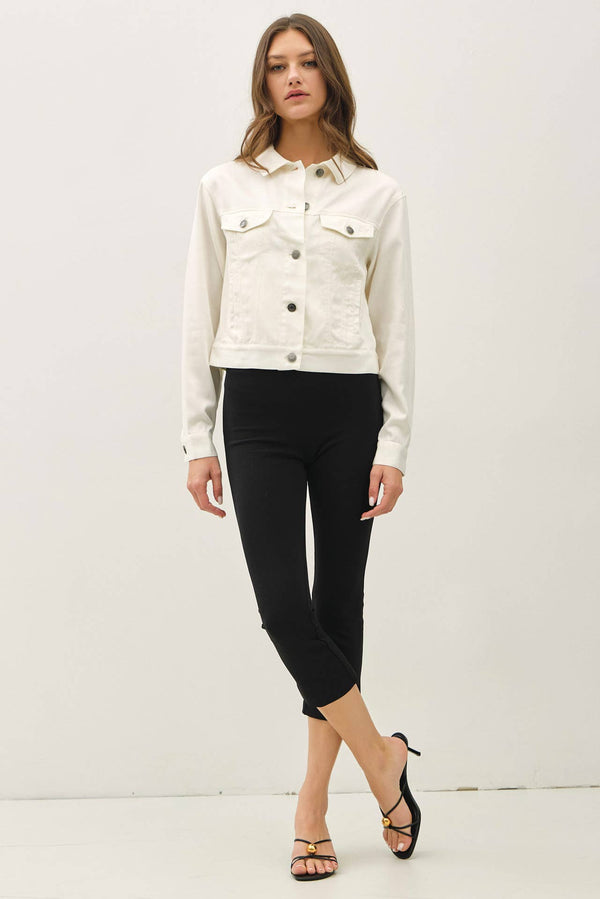 The Calla Cropped Jacket – Tencel Linen Cotton Blend Lightweight Utility Jacket